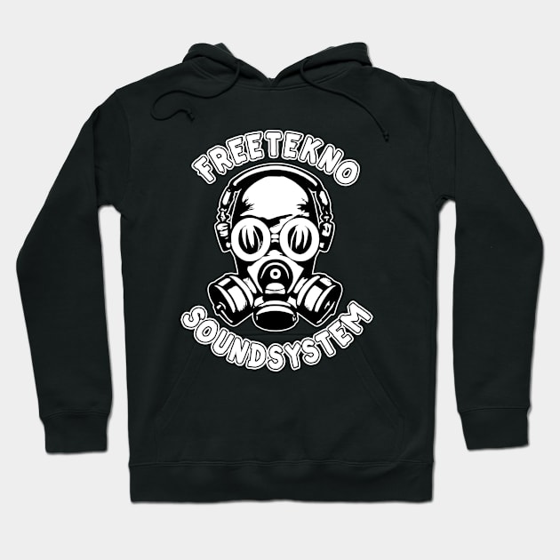 Freetekno Soundsystem DJ Gasmask Rave Hoodie by T-Shirt Dealer